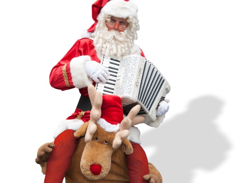 Kerstman met Rudolph boeken
